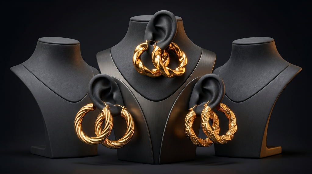 Boucles d'Oreilles Créoles — Plaqué Or 18 Carats
