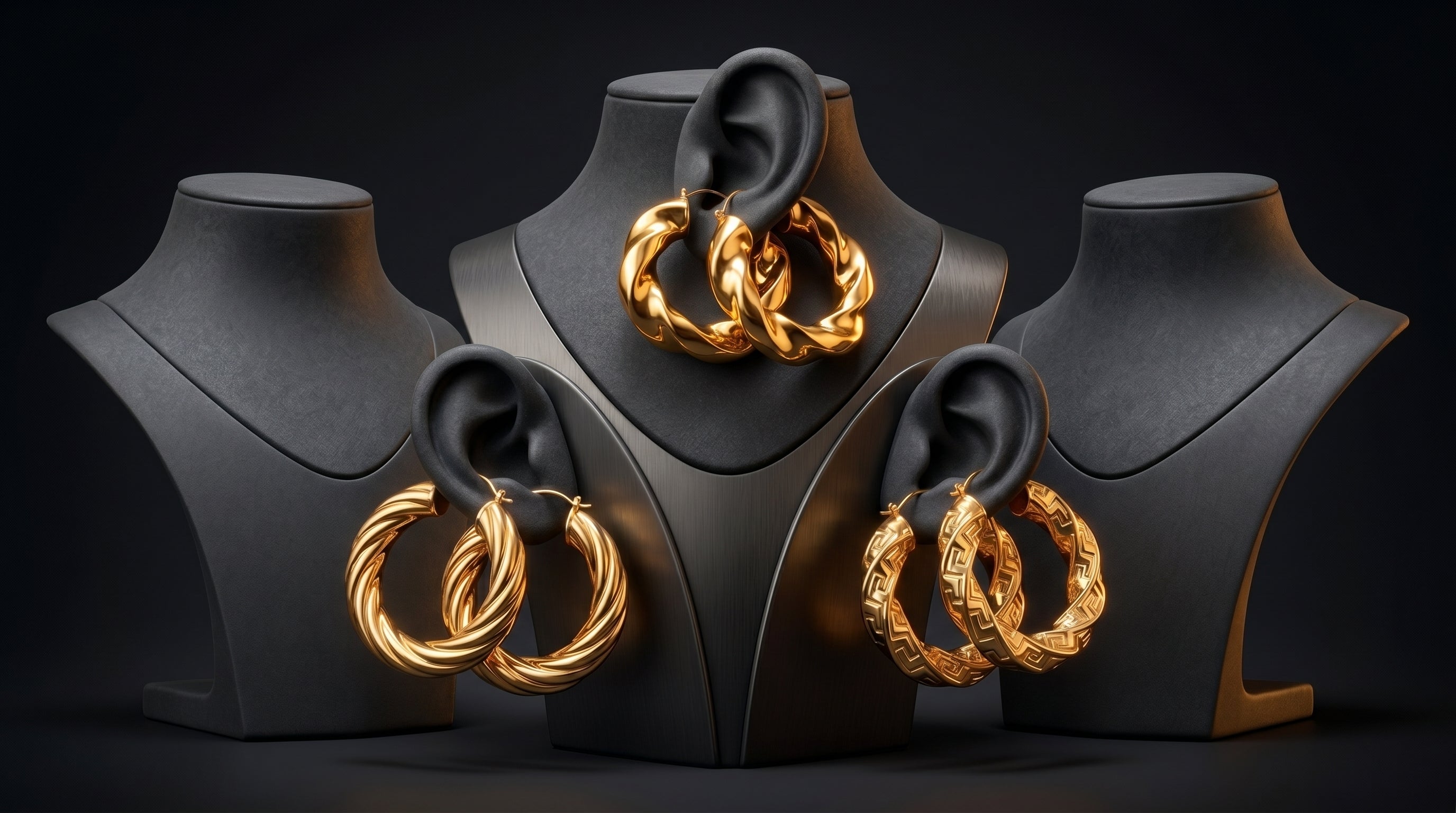Boucles d'Oreilles Créoles — Plaqué Or 18 Carats