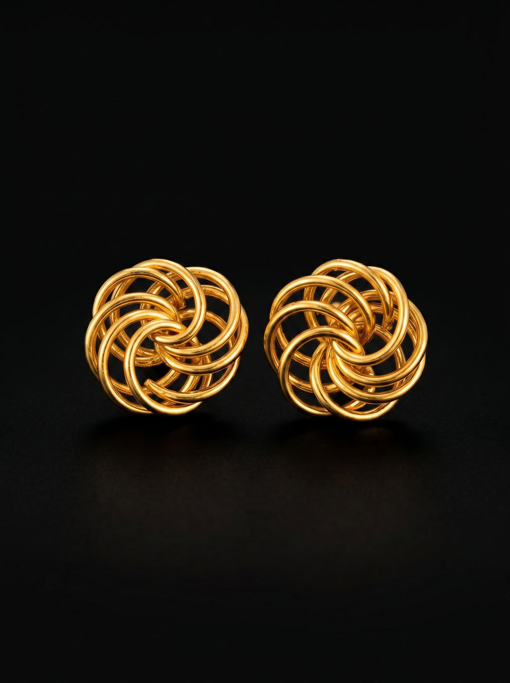 Boucles d'Oreilles Macaron — Plaqué Or 18 Carats