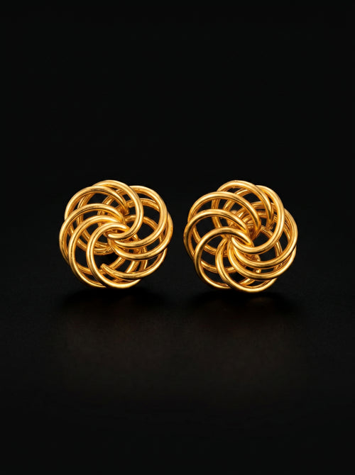 Boucles d'Oreilles Macaron — Plaqué Or 18 Carats