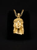 Collier Pendentif Jésus — Plaqué Or 18 Carats