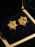 Boucles d'Oreilles Cyclone Goudronné 1,3cm  — Plaqué Or 18 Carats