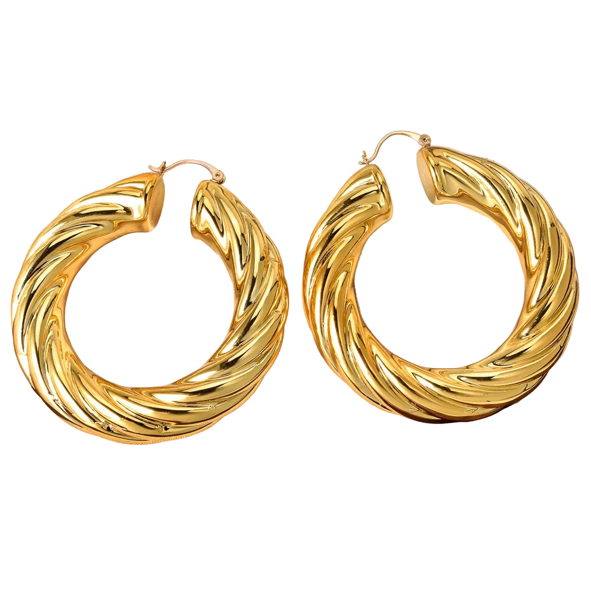 Boucles d'Oreilles Créoles — Plaqué Or 18 Carats