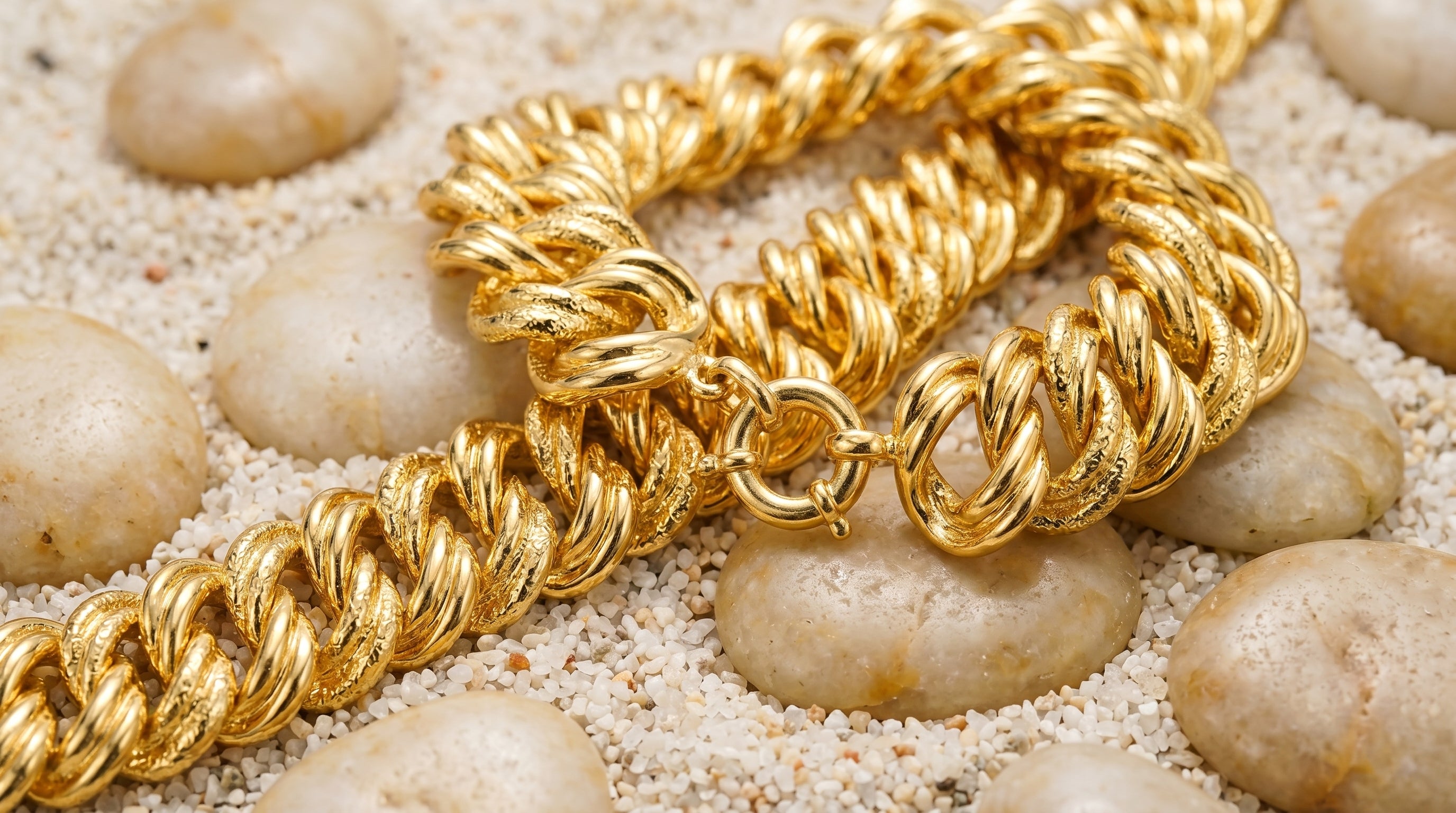 Parure Collier & Bracelet Maille Américaine — Plaqué Or 18 Carats