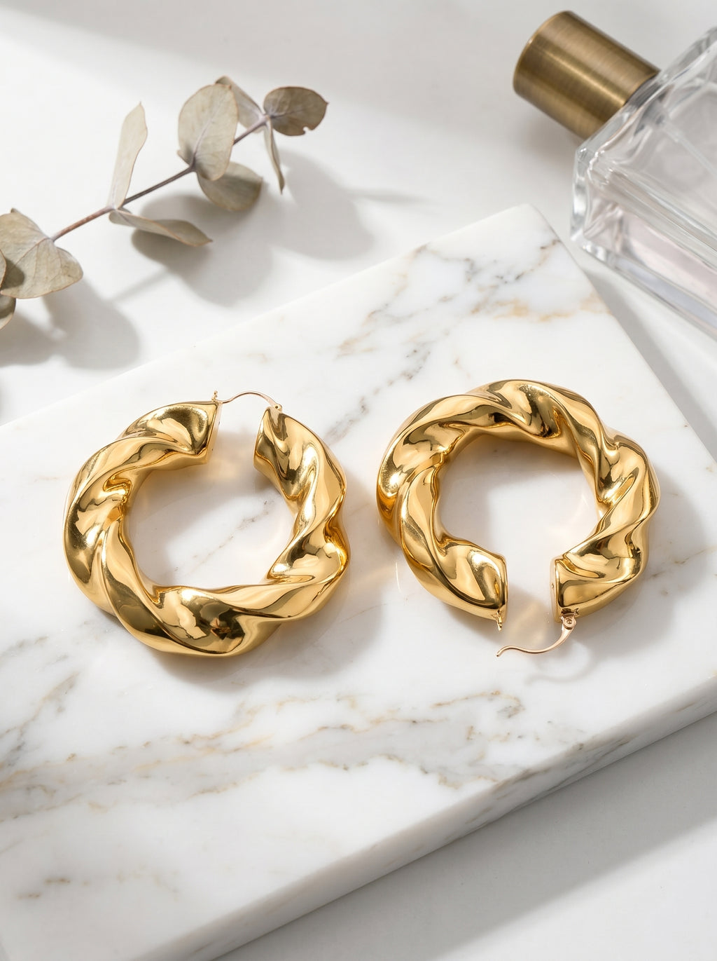 Boucles d'Oreilles Créoles — Plaqué Or 18 Carats