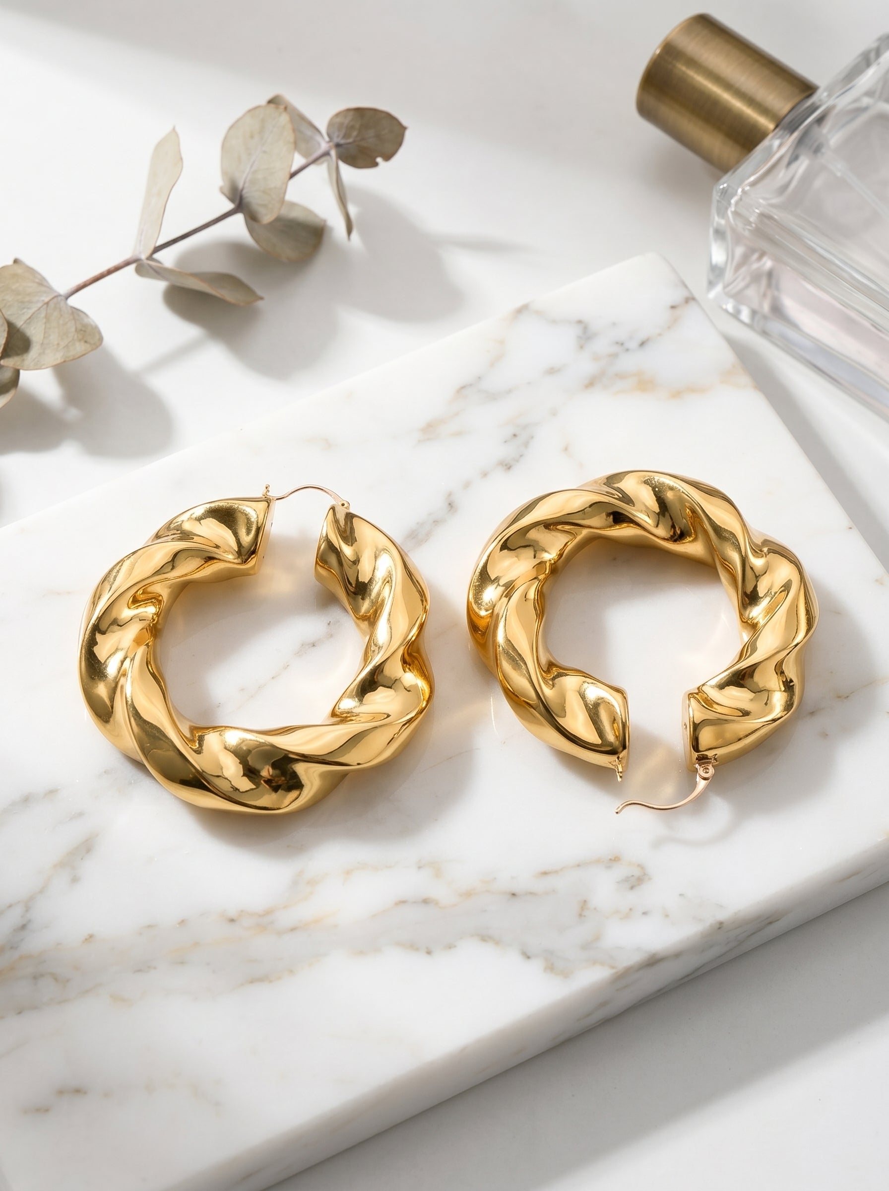 Boucles d'Oreilles Créoles — Plaqué Or 18 Carats
