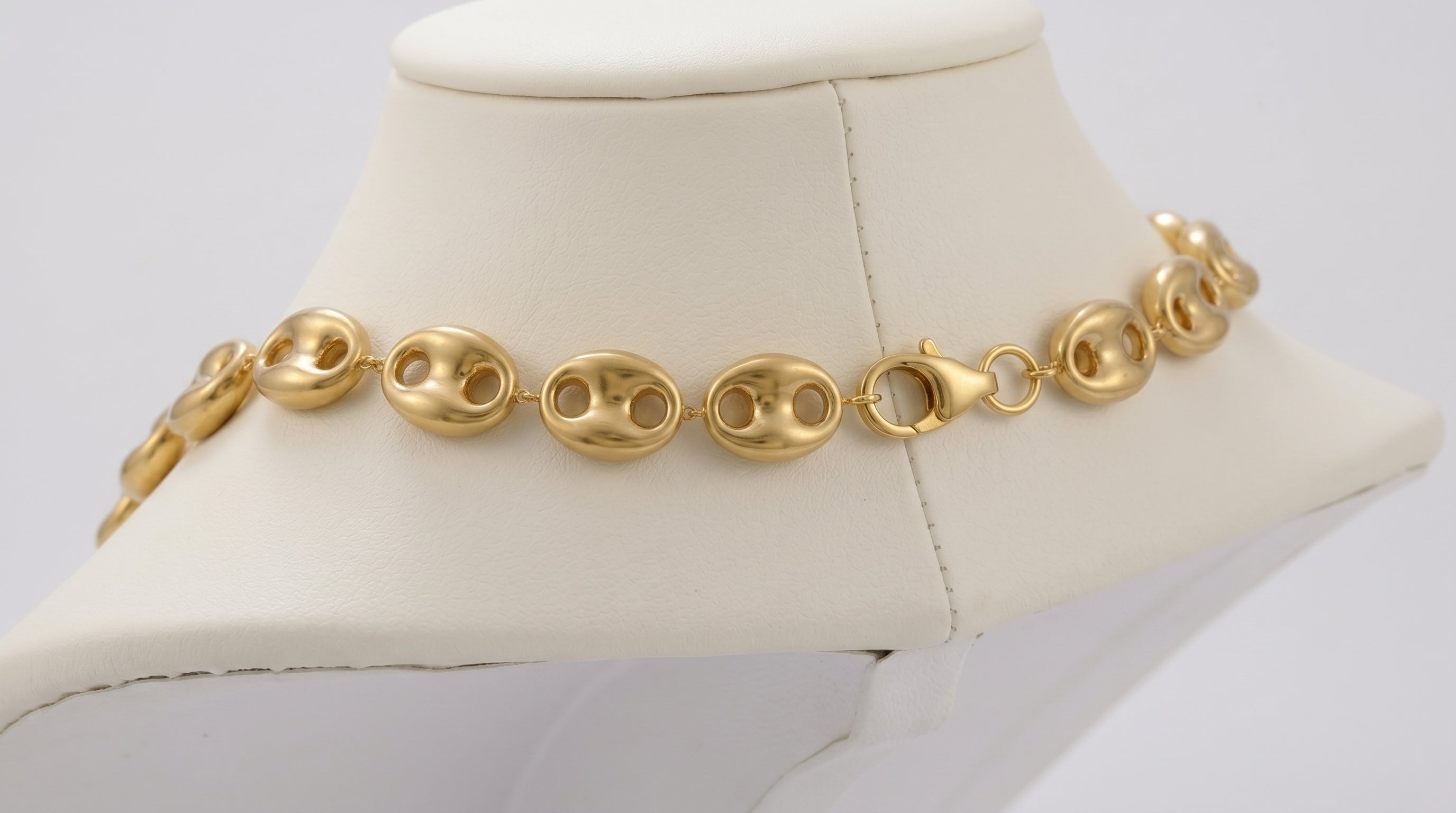Collier Chaîne Grain de Café — Plaqué Or 18 Carats