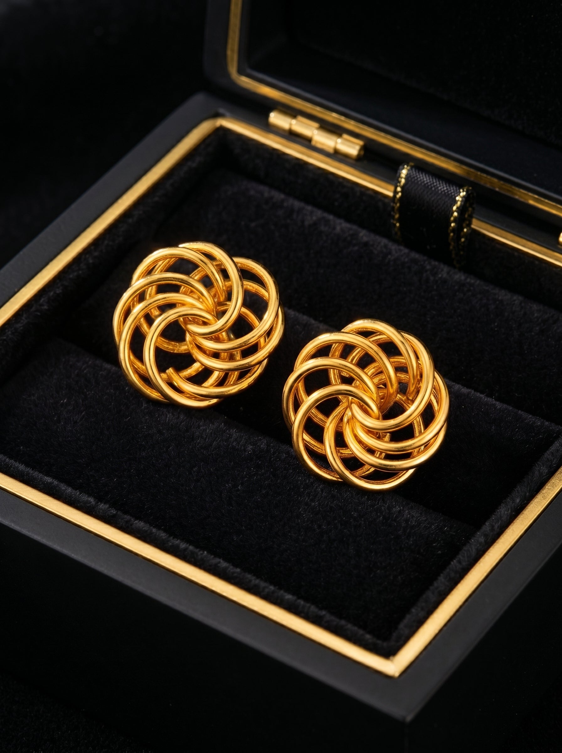 Boucles d'Oreilles Macaron — Plaqué Or 18 Carats