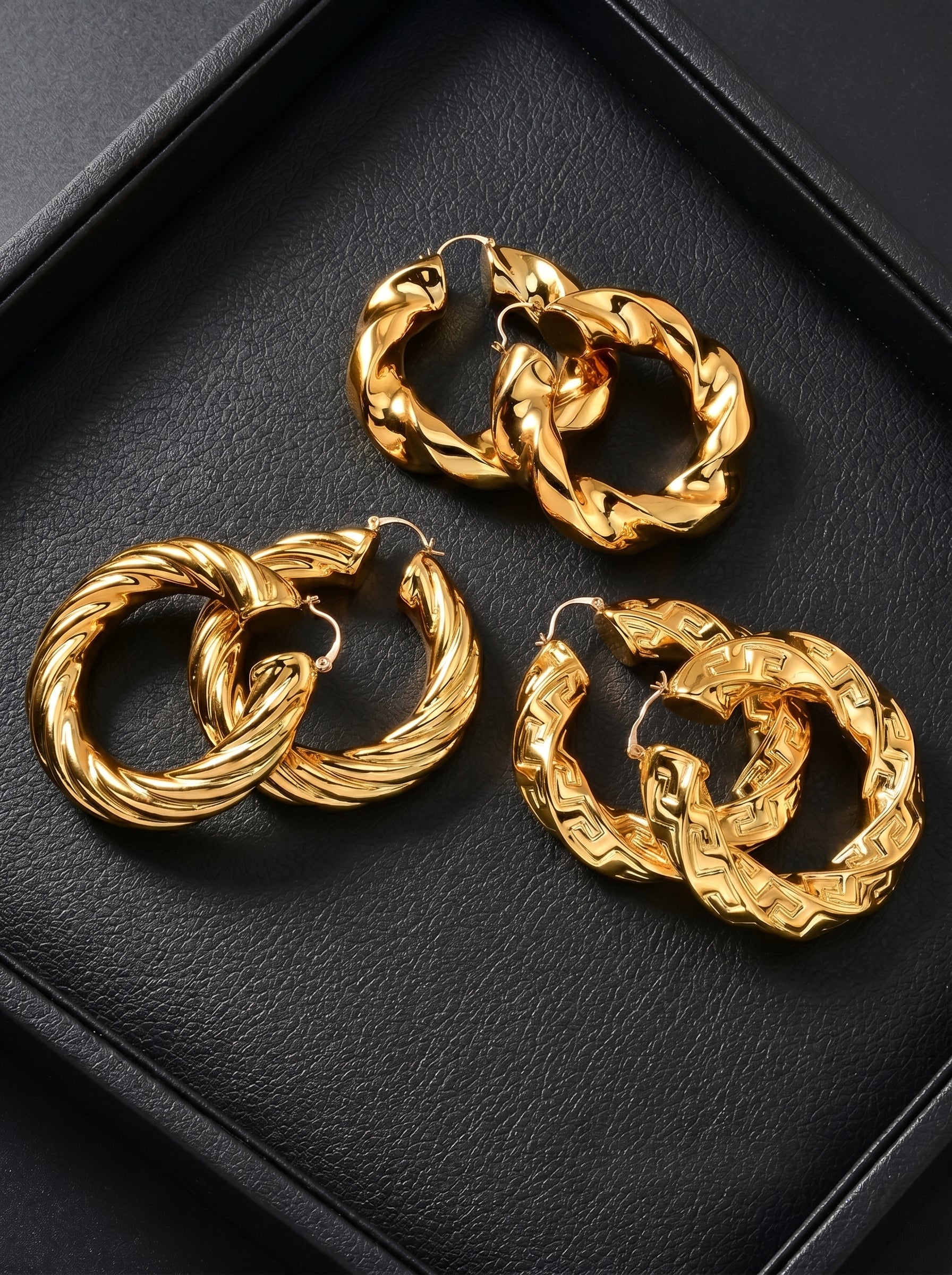 Boucles d'Oreilles Créoles — Plaqué Or 18 Carats
