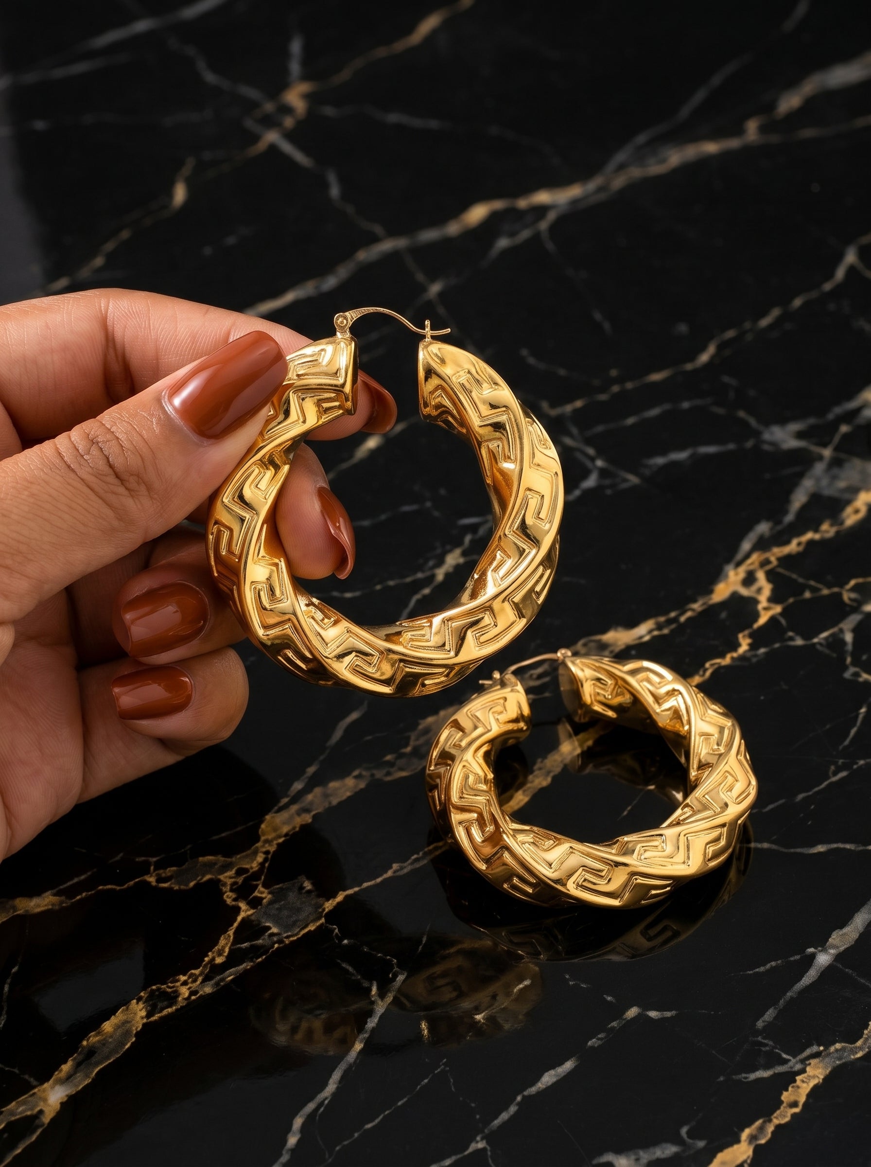Boucles d'Oreilles Créoles — Plaqué Or 18 Carats